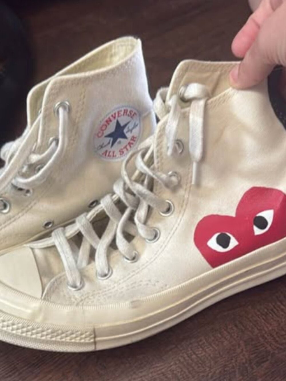 Converse x Comme des Garçons PLAY Chuck 70 High Tops White Heart Size 7